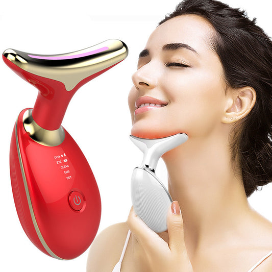 EMS Thermal Neck Lifting Massager – Electric Microcurrent Wrinkle Remover with LED Therapy